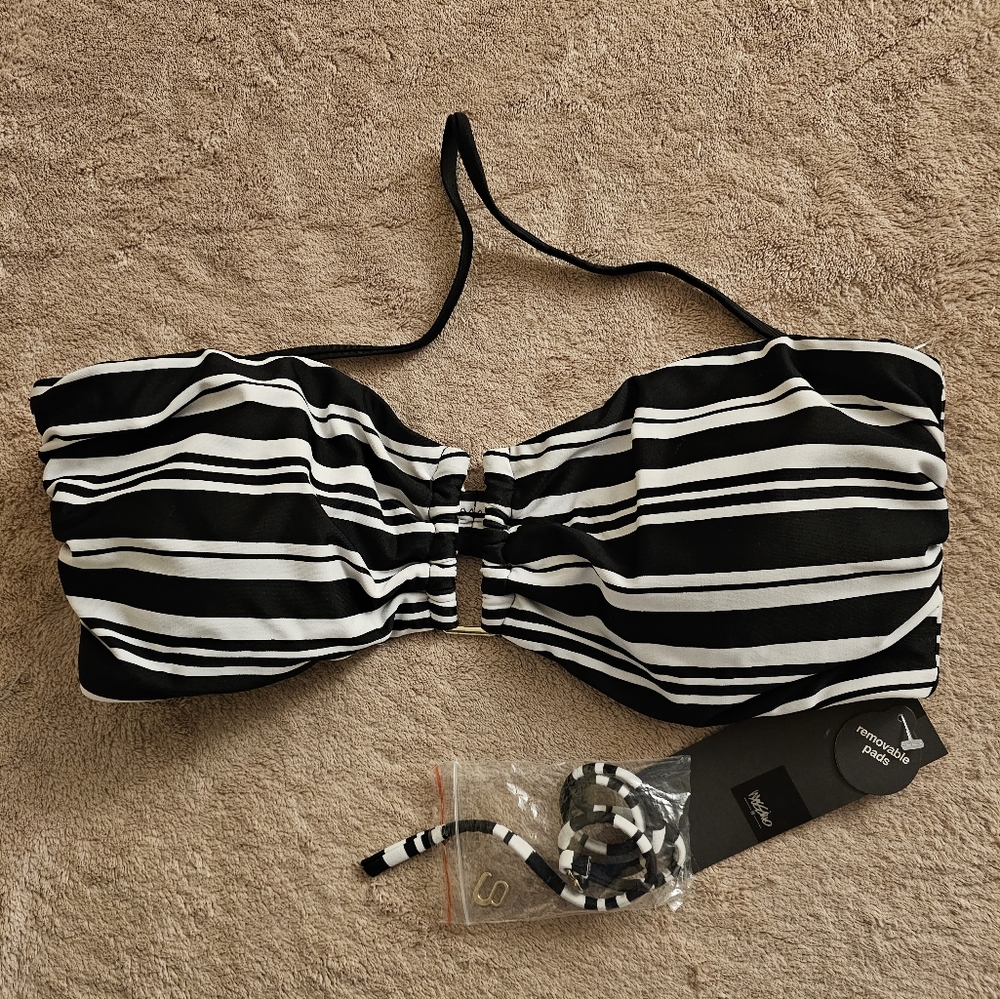 Massimo Swimming Suit Top. Size Xl. Color Black/White.
